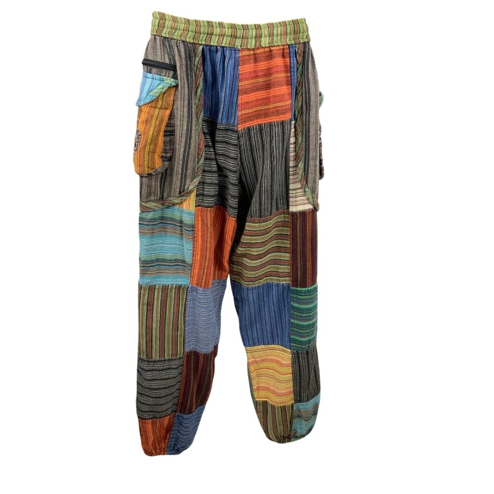 Rising international pants patchwork 70s hippie b… - image 9